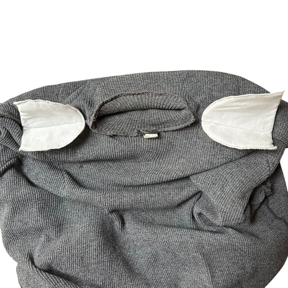 Vintage Mermini Patchwork Appliqué Split Collar Sweater One Size (S-XL), Gray - Picture 11 of 13
